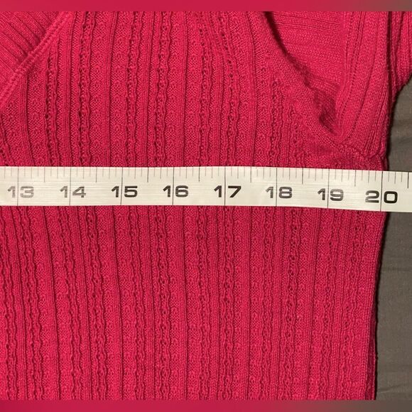 NWOT! Sonoma Pink Long Sleeve Sweater (with beige built-in undershirt). Size Lg. - Picture 6 of 9